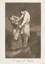 Piatto 12 da Los Caprichos: A caccia di denti A caza de dientes