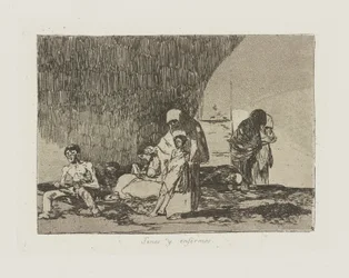 Sanos y enfermos, pl. 57 dalla serie Los desastres de la guerra