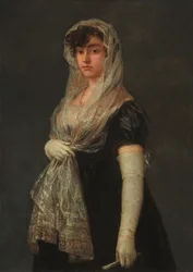 Giovane donna con mantiglia e baschina
