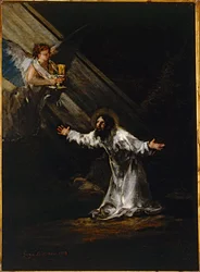 Cristo sul Monte degli Ulivi... (olio su tavola)
