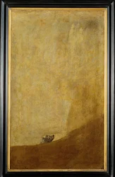 Cane, mezzo sommerso (pittura su tela)