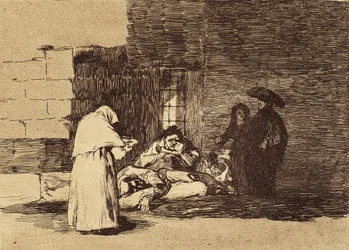 La carità di una donna. 1810-1820. (15,5 x 20,6 cm). Tavola 49 de «I disastri della guerra». Spagna. Madrid (Comunità autonoma). Madrid. Biblioteca nazionale