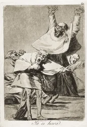 È ora. 1797-1799. (21 x 14,5 cm). Tavola 80 de «Los Caprichos». Romanticismo. Spagna. Madrid (Comunità autonoma). Madrid. Biblioteca nazionale