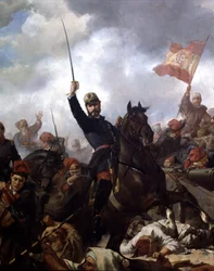 Generale Juan Prim y Prats alla battaglia di Tetouan nel 1860