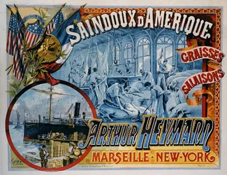 Poster pubblicitario per il grasso animale americano di Arthur Heymann