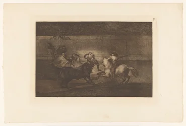 Uomo infilzato sul corno di un toro (Mort de Pepe Illo) (La Tauromaquia)