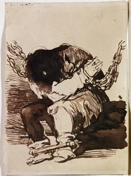 Prigioniero seduto in catene (disegno preparatorio)