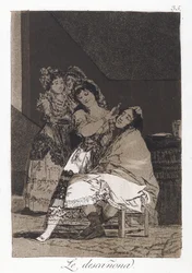 Lei lo spoglia (Le descanona), tavola 35 di Los Caprichos, c.1797-98