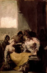 Santa Isabella del Portogallo cura le ferite di una donna malata