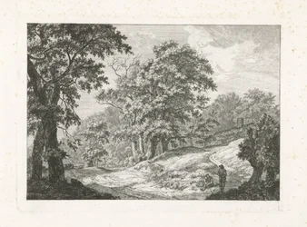 Paesaggio con due figure accanto alla strada