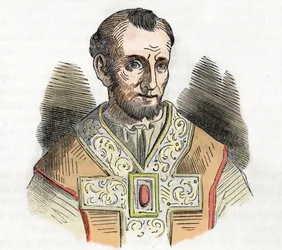 Medioevo: rappresentazione di Papa Niccolò I il Grande, disegno da 