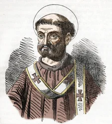 Ritratto di Papa Liberio (352-366) Incisione da 