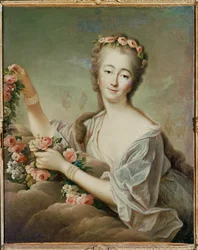 Madame Du Barry, amante di Luigi XV, nelle vesti della dea Flora ... (dipinto su tela)