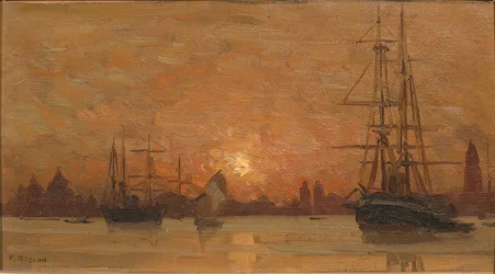 Venezia, tramonto dietro San Marco