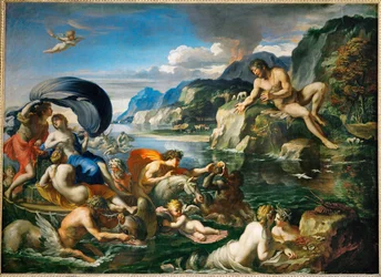 Acis et Galatee se derobant au regard de Polypheme Acis e Galatea si nascondono davanti a Polifemo ...