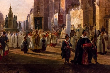 Processione del Corpus Domini davanti alla Cattedrale di Siviglia