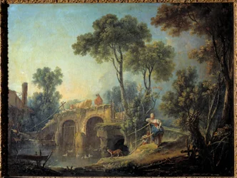 Le pont. Dipinto di Francois Boucher (1703-1770) 1751