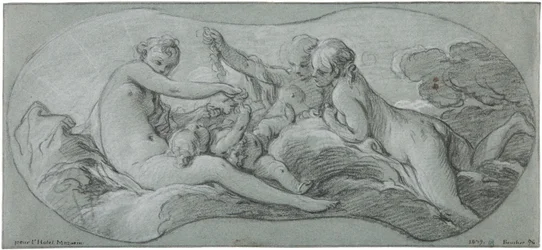 Le Tre Grazie che giocano con Cupido