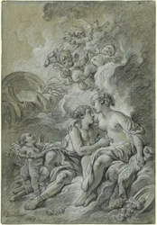 Venere appoggiata al suo amato Adone...