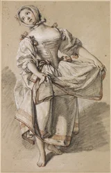 Giovane contadina che balla