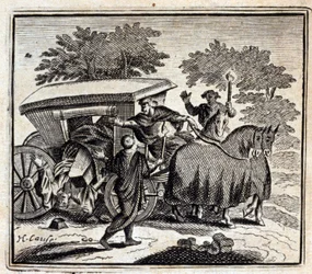 La cura e la morte. Favole di Jean de La Fontaine (1621-95). Illustrazione di François Chauveau (1613-1676). Edizione del 1728