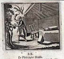 Il filosofo Scita. Favole di Jean de La Fontaine. Illustrazione di François Chauveau. Edizione del 1728.