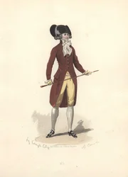 Uomo con grande cappello bicorno nero, era di Maria Antonietta