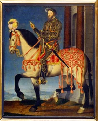 Ritratto equestre di Francesco I di Francia di François Clouet (c. 1510 - 1572). Museo degli Uffizi, Firenze