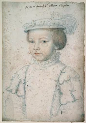 Ritratto del Re di Francia Francesco II (1544-1560). Disegno di Francois Clouet (1515-1572)