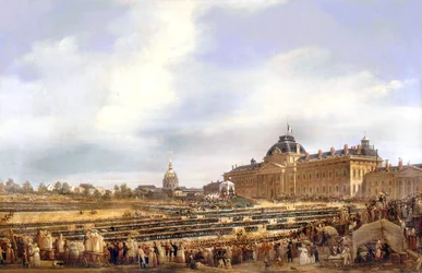 Luigi Filippo consegna le bandiere alla Guardia nazionale a Parigi il 29 agosto