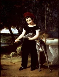 Enrico di Francia (1820-83) Duca di Bordeaux a casa della Duchessa di Angoulême al Castello di Villeneuve l