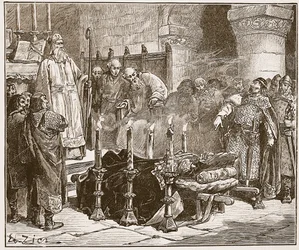 Fitz-Arthur che proibisce la sepoltura di William, illustrazione da 
