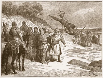Harold fatto prigioniero dal conte di Ponthieu, illustrazione da 
