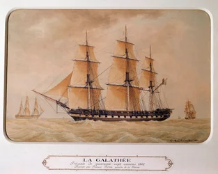 La Galathee, una fregata di 47 cannoni nel 1812