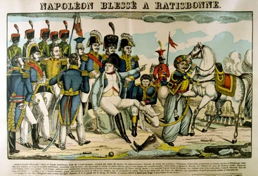 Napoleone ferito a Ratisbona, aprile 1809, c1835