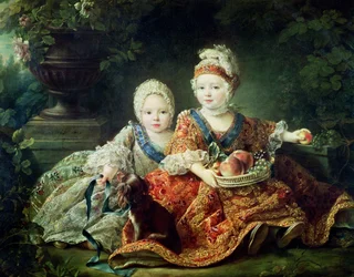 Luigi di Francia (1754-93) duca di Berry e Luigi di Francia (1755-1824) conte di Provenza, futuri re Luigi XVI e Luigi XVIII di Francia, 1757