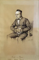 Ritratto di Charles Auguste Sainte Beuve (1804-1869), critico letterario e scrittore francese. Disegno di François Joseph Heim (1787-1865)
