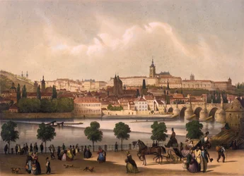 Veduta del Piccolo Quartiere e del Castello di Praga Hradcany, c.1845