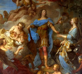 Dettaglio di Re Luigi XV (1710-1774) che porta la pace in Europa