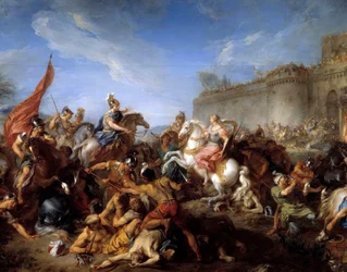 Tancredi dona le armi a Clorinda (Illustrazione per La Gerusalemme Liberata di Torquato Tasso)