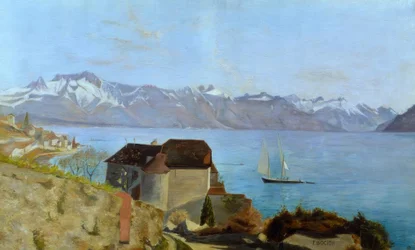 Il castello di Glérolles e il lago Lemano
