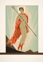 Ermes, da Prometeo incatenato di Eschilo, pub. 1941 (stampa pochoir)
