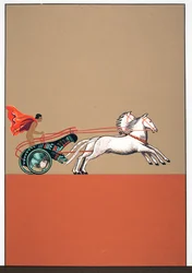 Uomo e carro, illustrazione da Prometeo Incatenato di Eschilo, pub. 1941