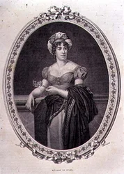 Ritratto di Madame de Stael (1766-1817) inciso da John Quartley (incisione)