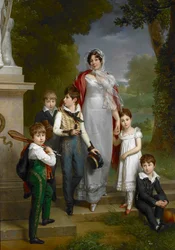 Ritratto di Louise-Antoinette-Scholastique Guéhéneuc, Madame la Maréchale Lannes, Duchessa di Montebello, con i suoi figli