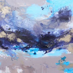 Flusso dorato blu intenso