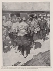 Il funerale di un capo delle Highlands, collocazione del corpo del generale Wauchope nel treno a Magersfontein