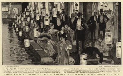 Il Principe Enrico di Prussia a Canton, osservando i fuochi d