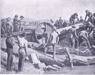 Portare un fucile in un luogo pericoloso, illustrazione da Dopo Pretoria: La Guerra di Guerriglia, 1902