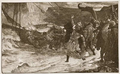Il funerale di un vichingo, illustrazione da 